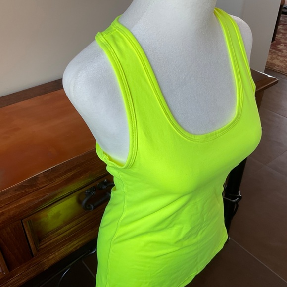 90 Degree by Reflex Racer-Back Sleeveless Workout Top Fluorescent Yellow Size M - Picture 3 of 11